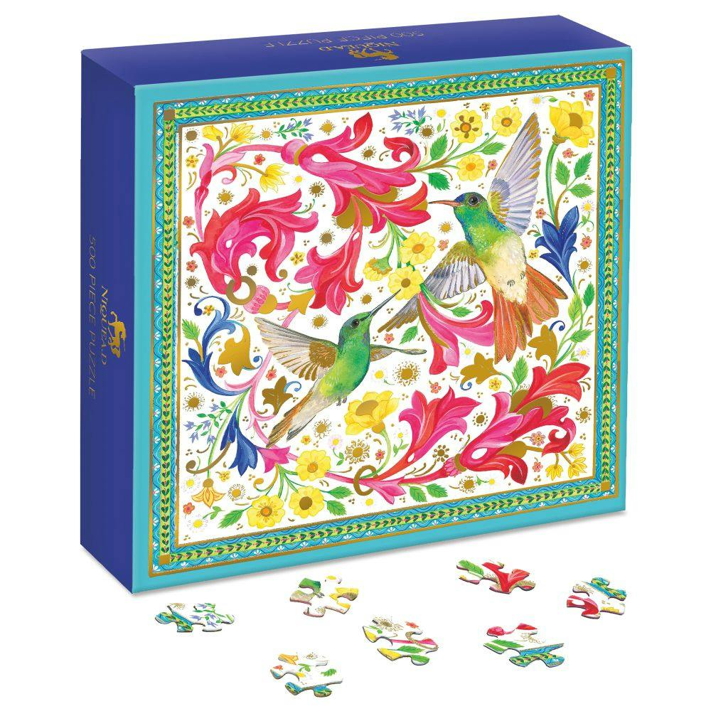 Beautiful Birds 500 Piece Puzzle box and pieces width=&quot;1000&quot; height=&quot;1000&quot;