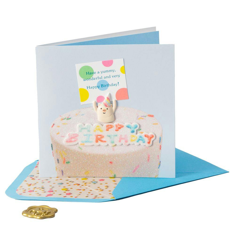 Cake with Pig Birthday Card Seventh Alternate Image width=&quot;1000&quot; height=&quot;1000&quot;