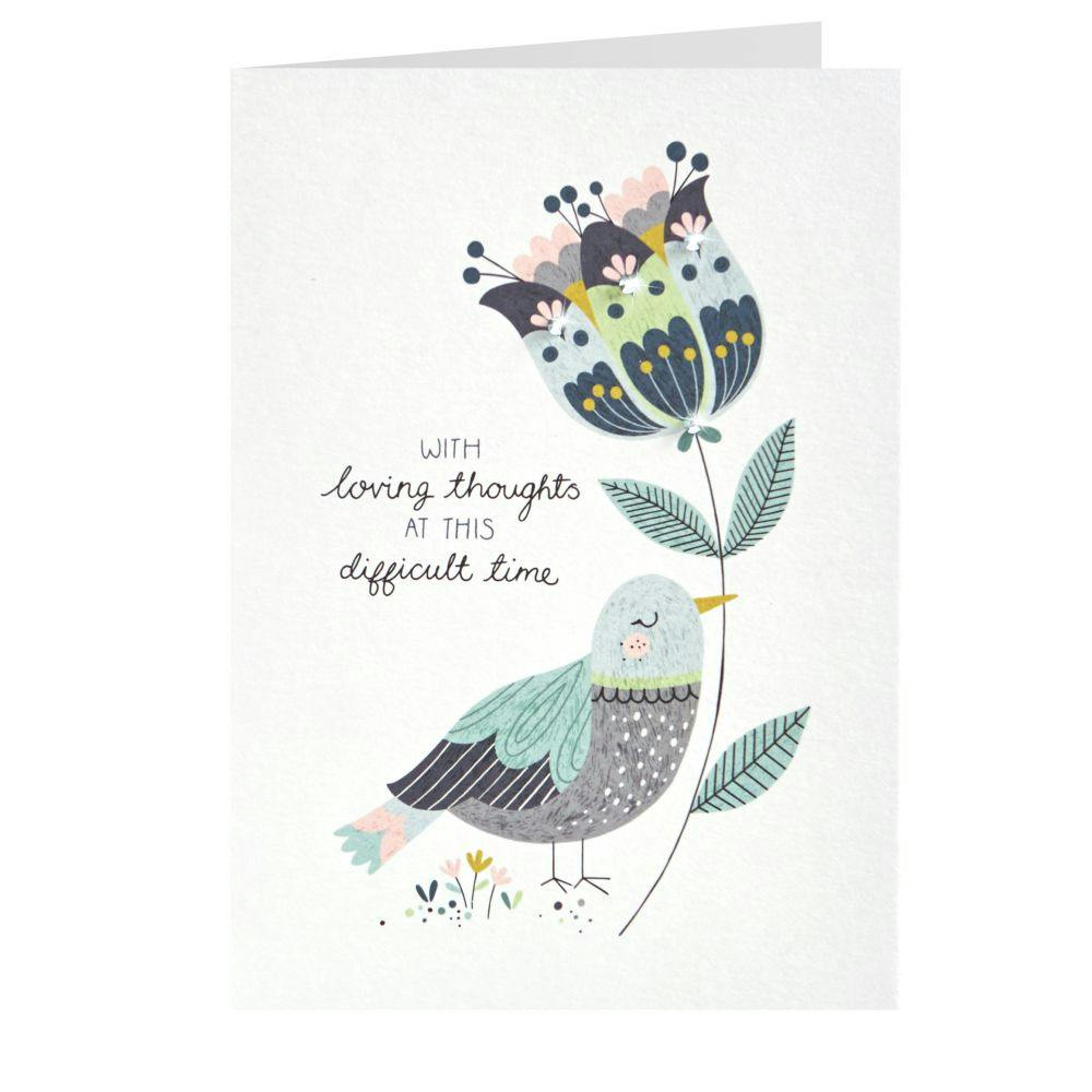 Bird with Flowers Sympathy Card Sixth Alternate Image width=&quot;1000&quot; height=&quot;1000&quot;