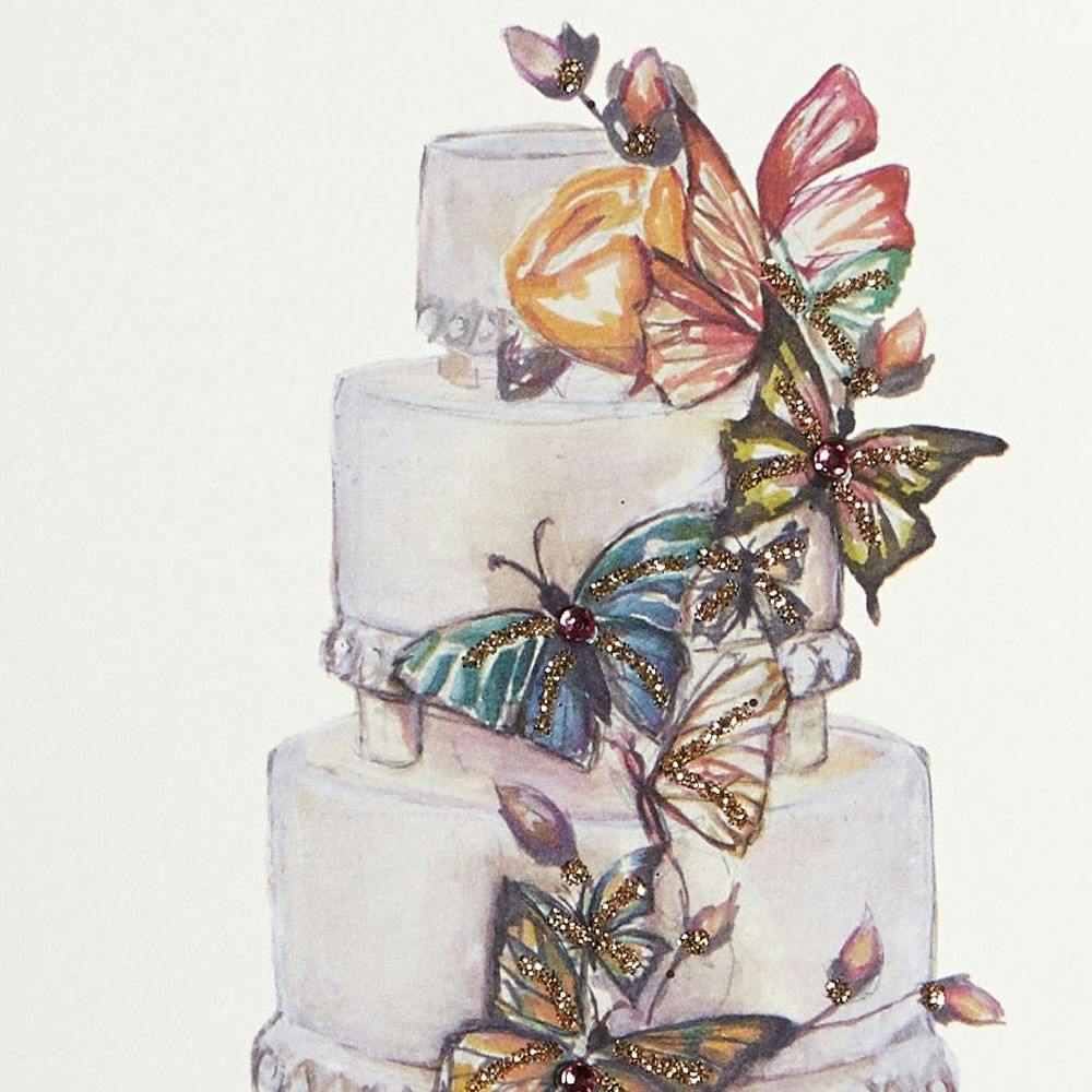 Butterfly Cake Wedding Card Fifth Alternate Image width=&quot;1000&quot; height=&quot;1000&quot;