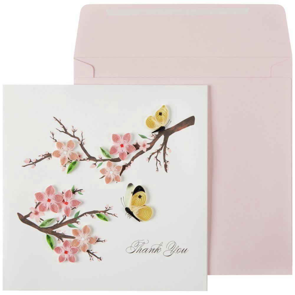 Cherry Blossom Quilling Thank You Card Main Product Image width=&quot;1000&quot; height=&quot;1000&quot;