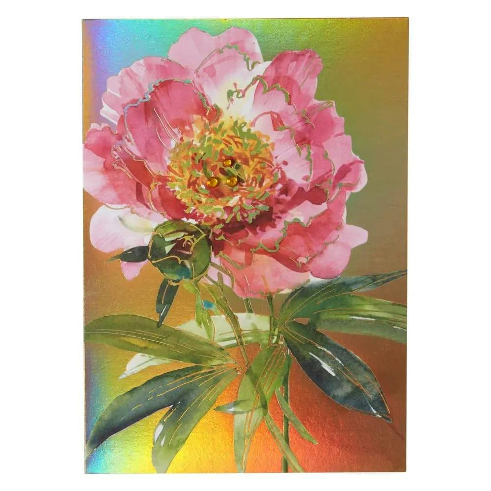 Peony on Gold Mother&#39;s Day Card front