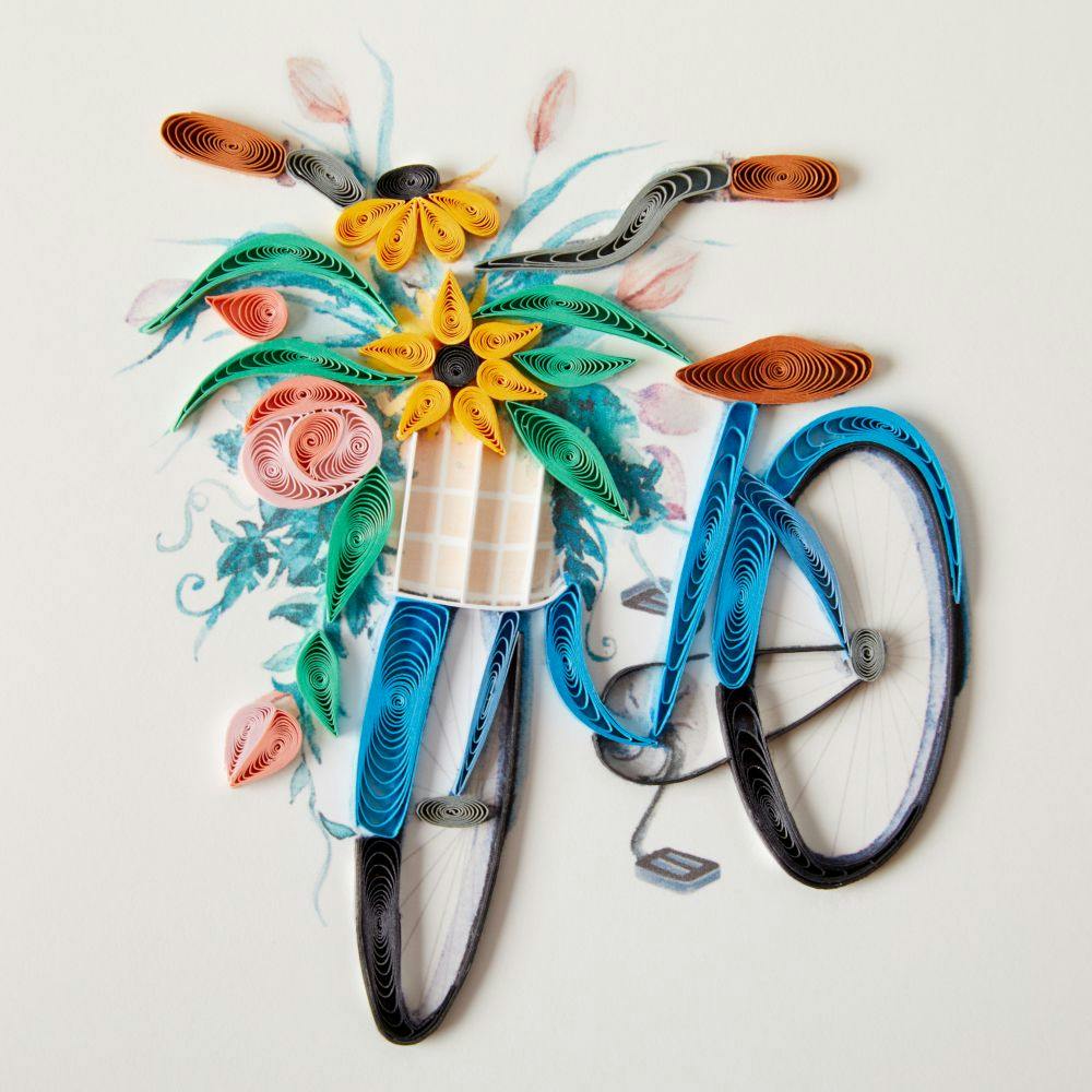 Bicycle Quilling Blank Card Fourth Alternate Image width=&quot;1000&quot; height=&quot;1000&quot;