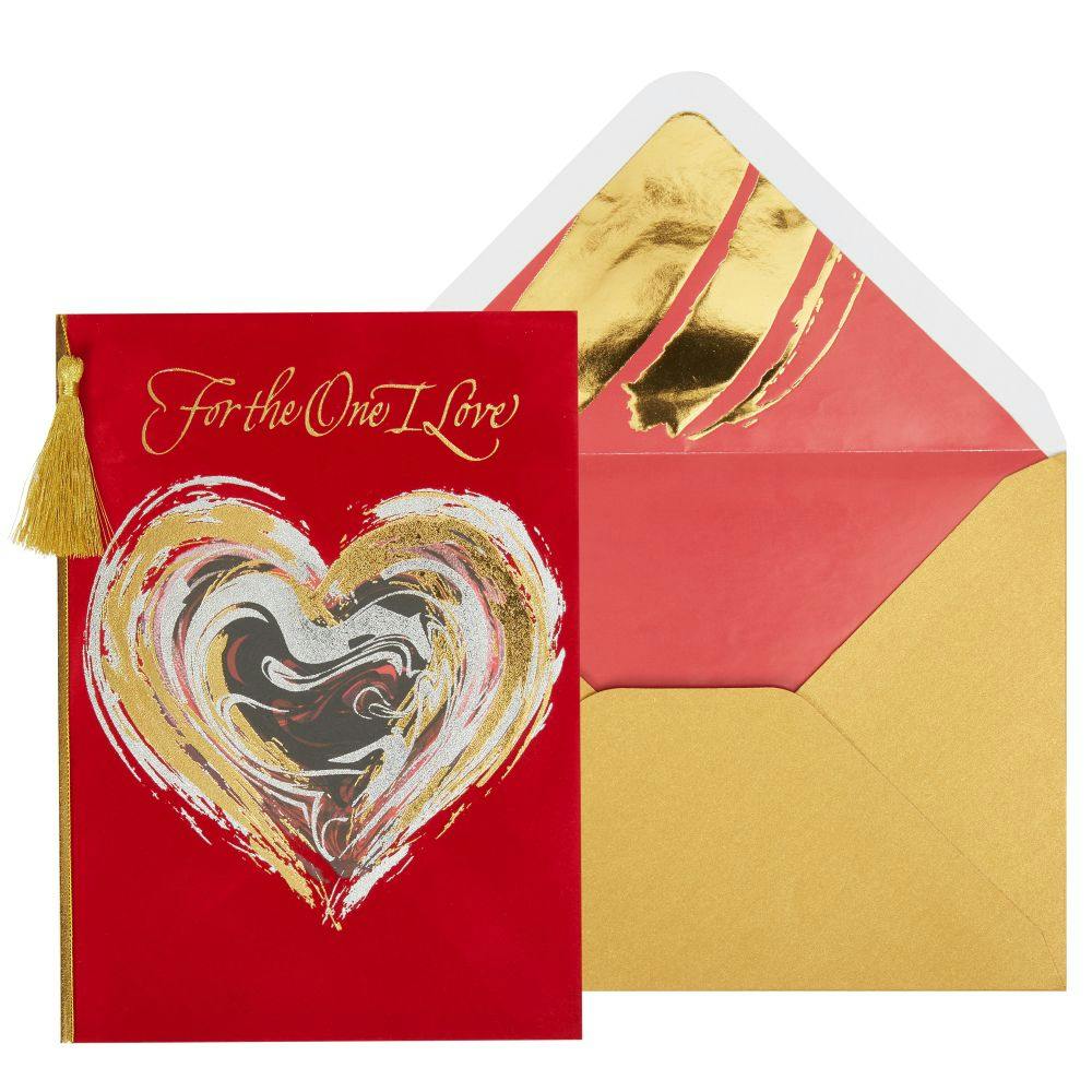Marbleized Heart Valentine&#39;s Day Card Main Product Image width=&quot;1000&quot; height=&quot;1000&quot;