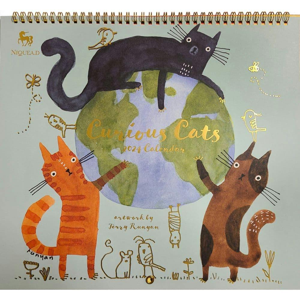 Curious Cats Spiral 2024 Wall Calendar Main Product Image width=&quot;1000&quot; height=&quot;1000&quot;
