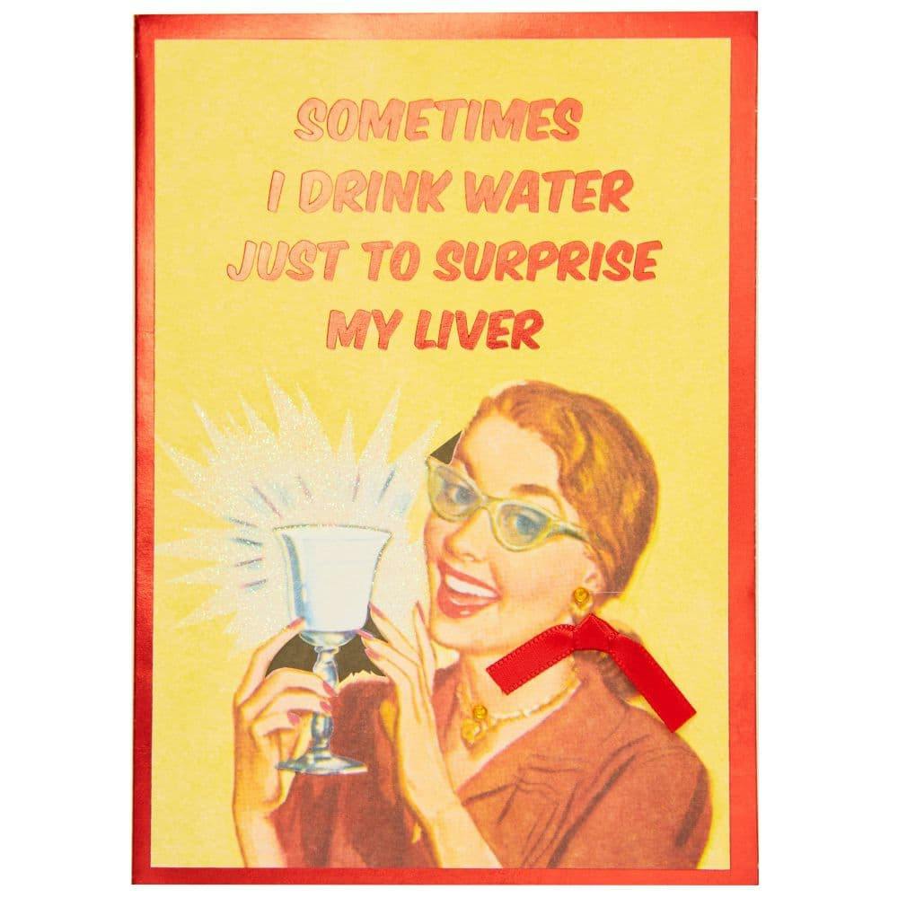 Vintage Woman with Glass of Water Friendship Card First Alternate Image width=&quot;1000&quot; height=&quot;1000&quot;