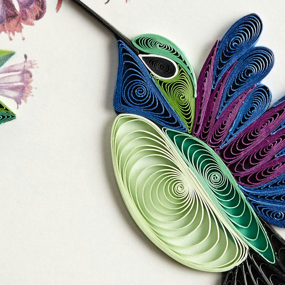 Hummingbird Quilling Blank Card Fourth Alternate Image width=&quot;1000&quot; height=&quot;1000&quot;