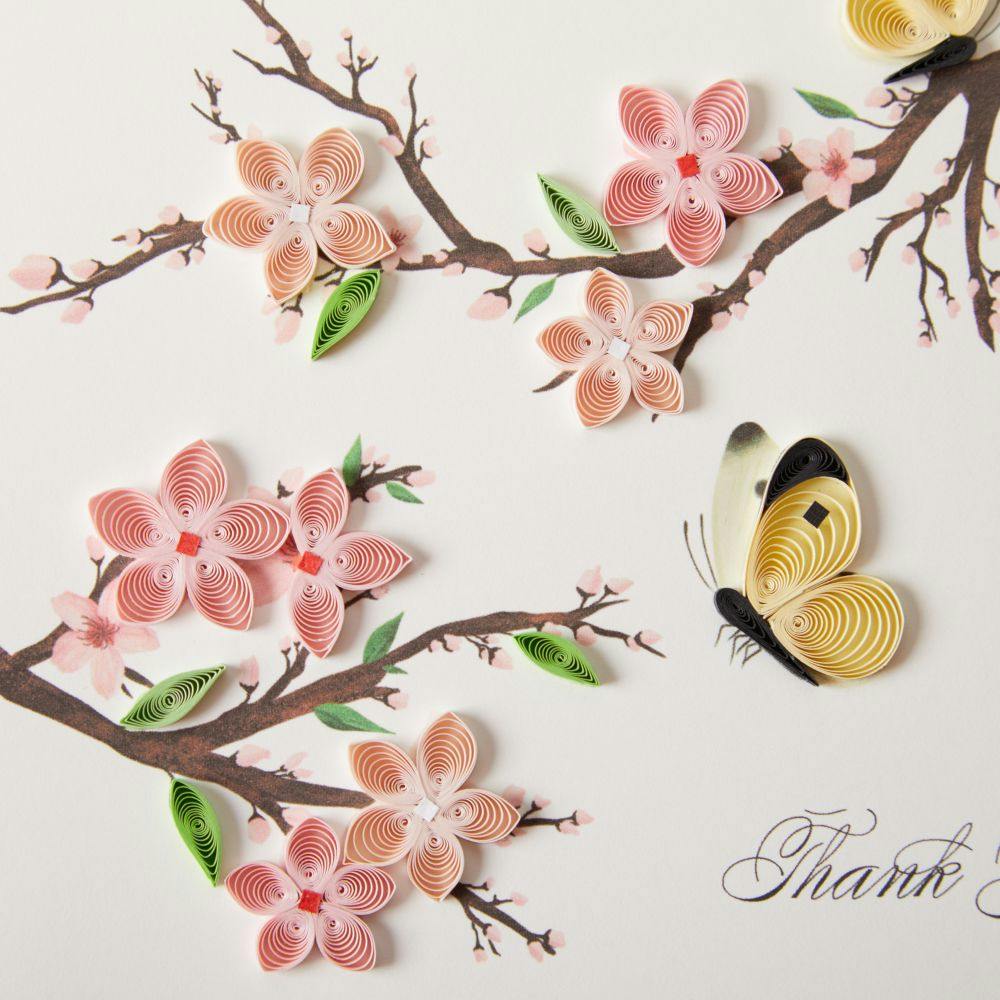 Cherry Blossom Quilling Thank You Card Fourth Alternate Image width=&quot;1000&quot; height=&quot;1000&quot;