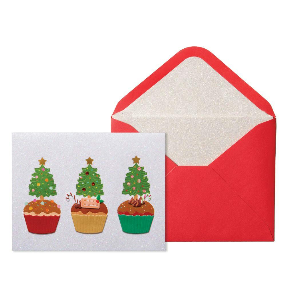 Three Tree Cupcakes Christmas Card Main Product Image width=&quot;1000&quot; height=&quot;1000&quot;
