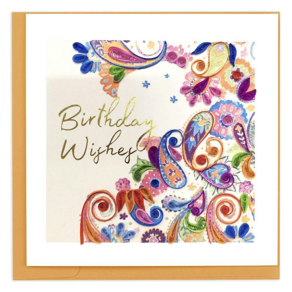 Paisley Quilling Birthday Card 5th Product Detail  Image width=&quot;1000&quot; height=&quot;1000&quot;