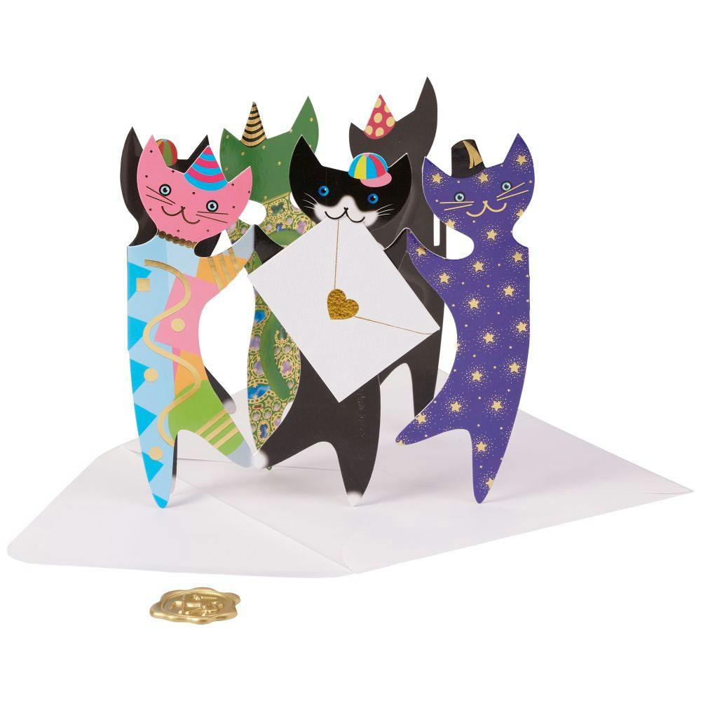 Cats with Party Hats Blank Card Seventh Alternate Image width=&quot;1000&quot; height=&quot;1000&quot;