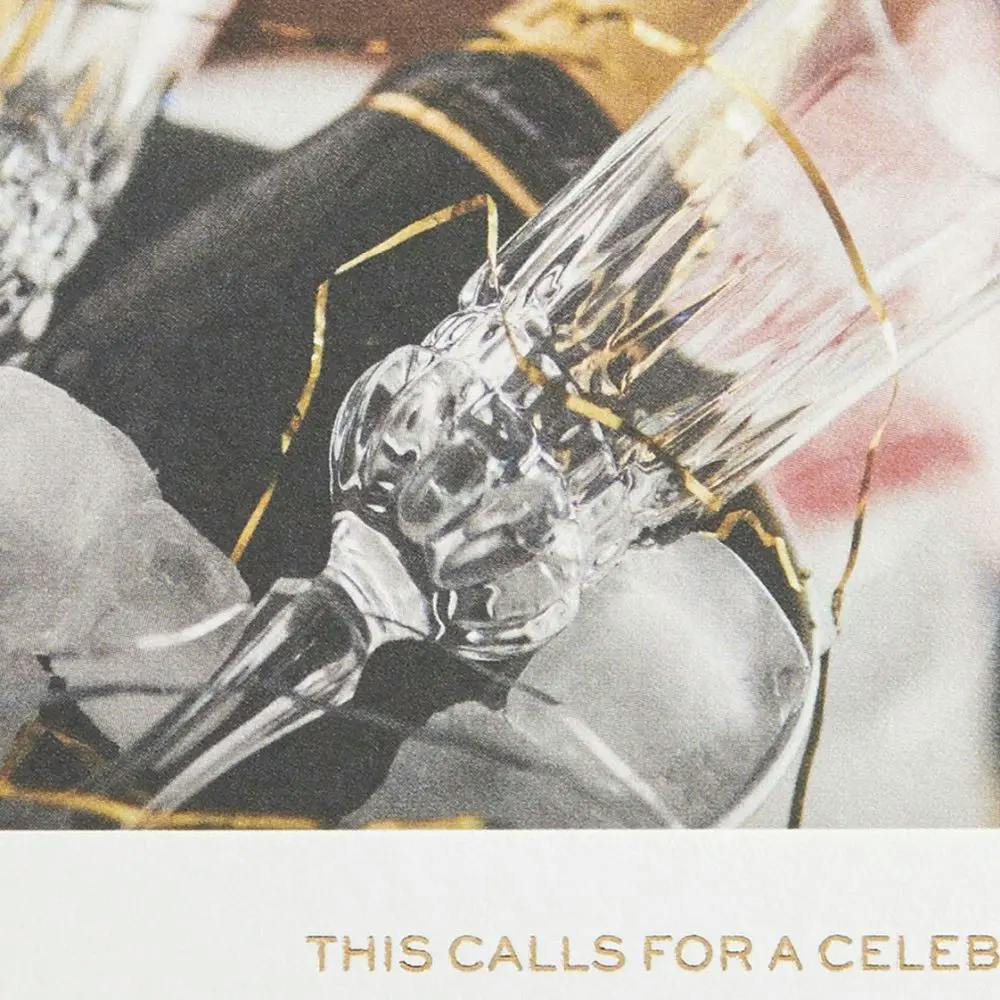 Champagne &amp; Glasses Anniversary Card close up