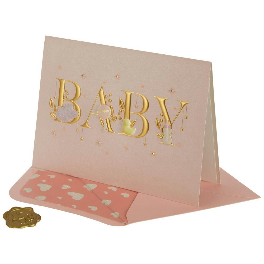 Baby Lettering Girl New Baby Card Seventh Alternate Image width=&quot;1000&quot; height=&quot;1000&quot;