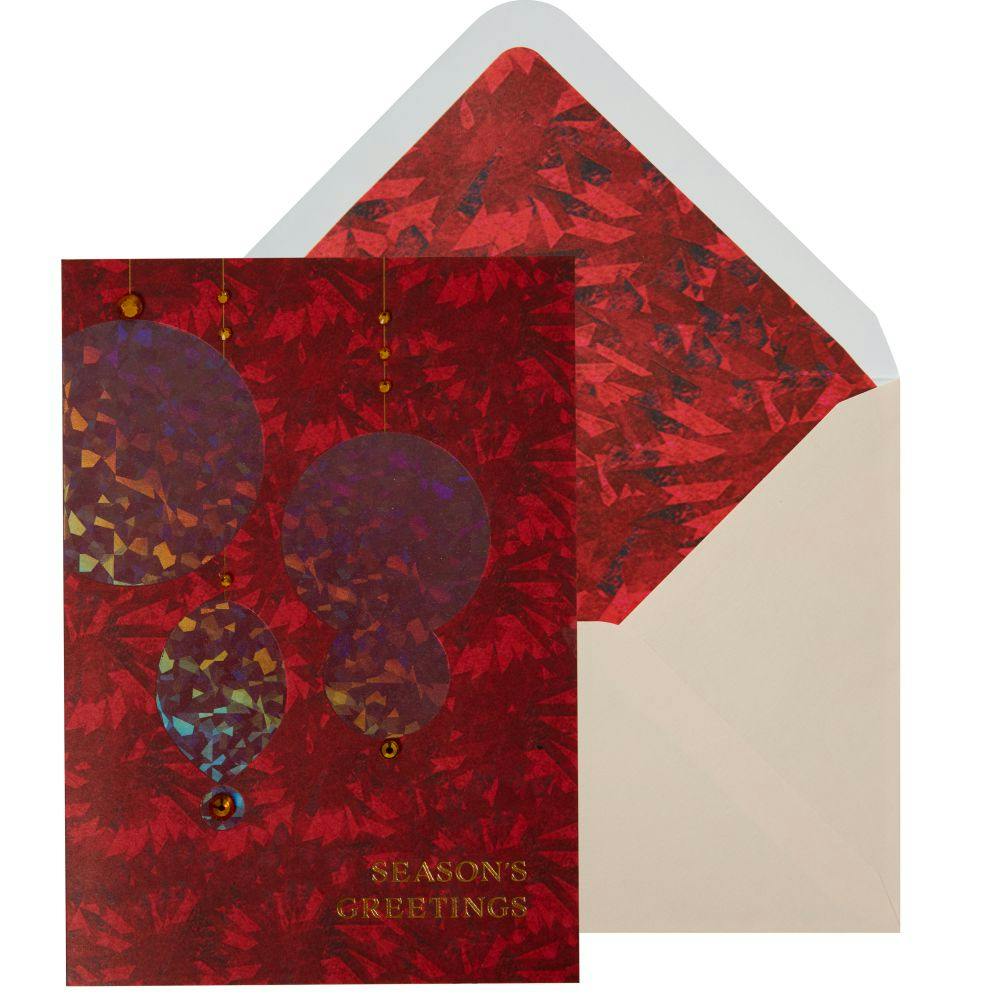 Red Holo Foil Ornaments Christmas Card Main Product Image width=&quot;1000&quot; height=&quot;1000&quot;