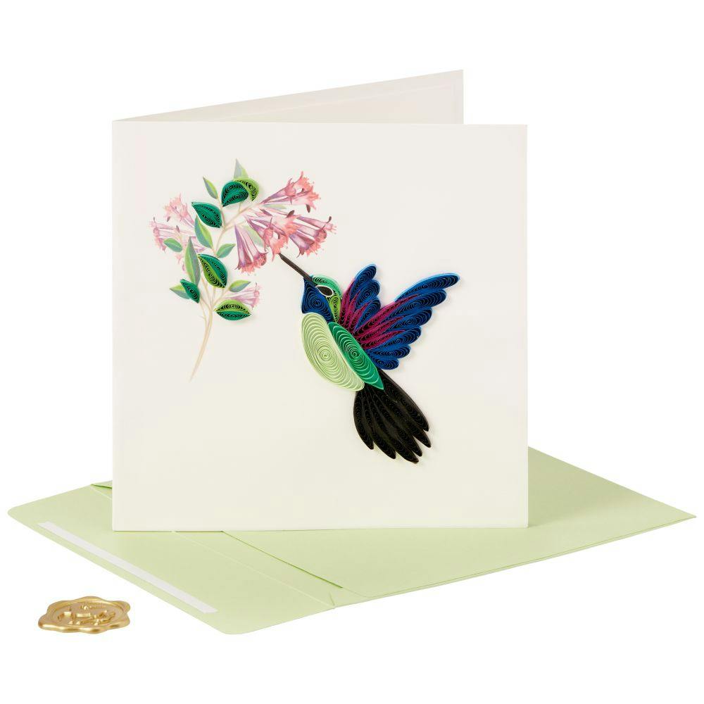 Hummingbird Quilling Blank Card Seventh Alternate Image width=&quot;1000&quot; height=&quot;1000&quot;