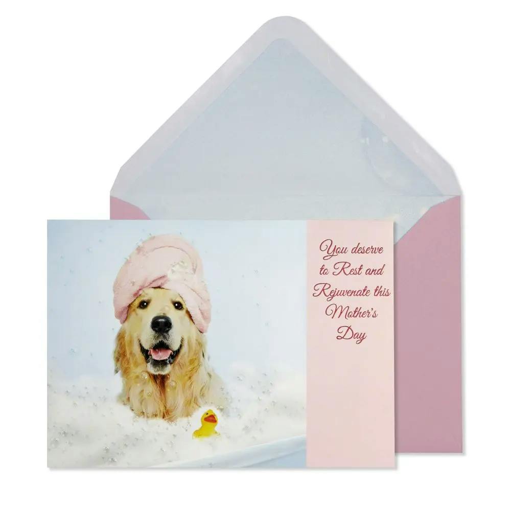 Dog in Bath Mother&#39;s Day Card