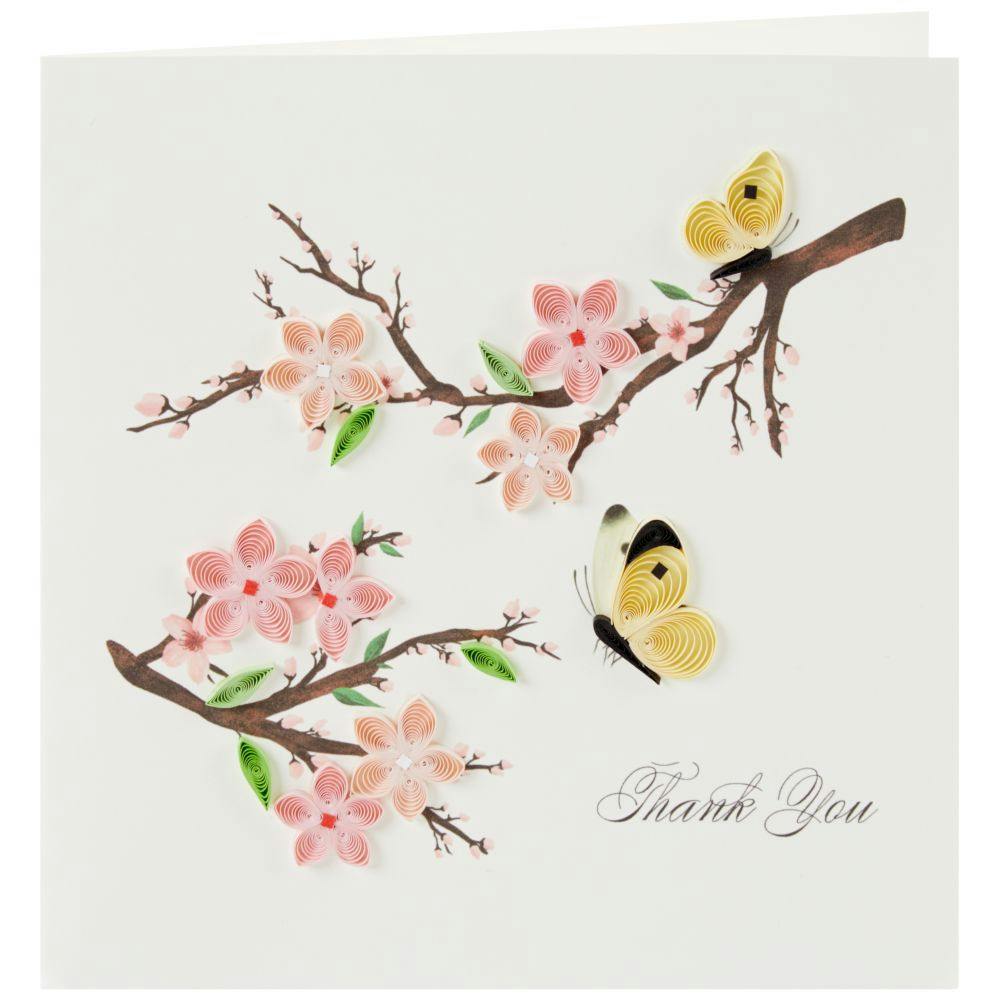 Cherry Blossom Quilling Thank You Card Fifth Alternate Image width=&quot;1000&quot; height=&quot;1000&quot;