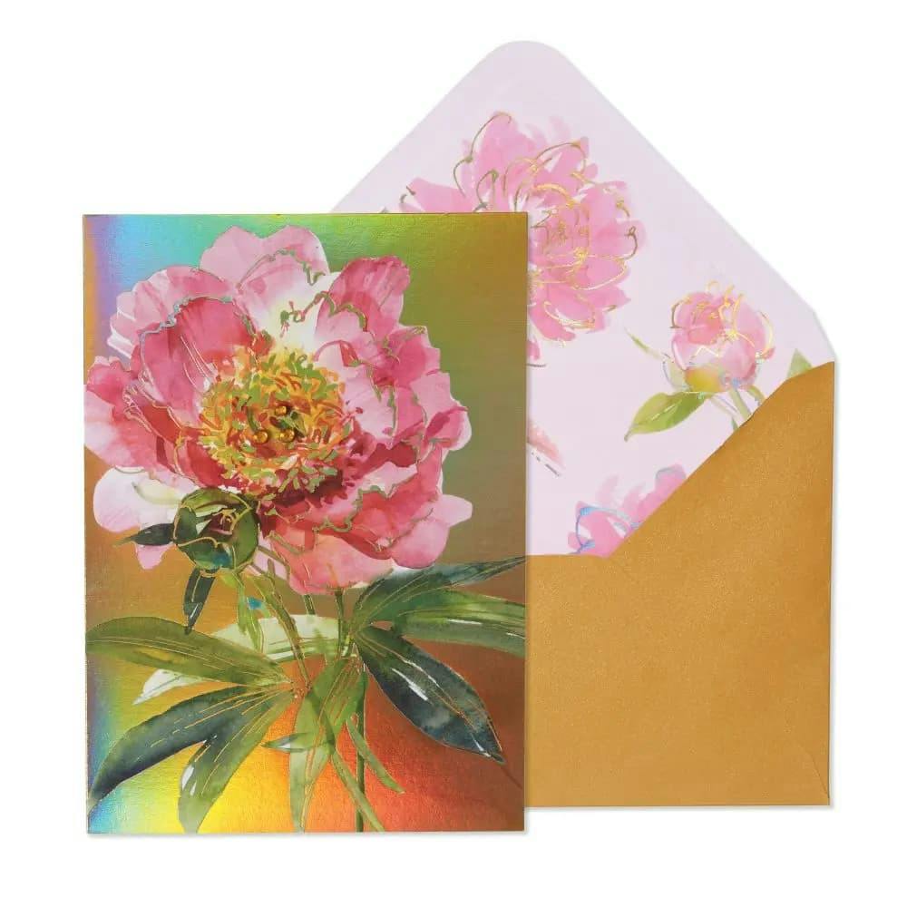 Peony on Gold Mother&#39;s Day Card