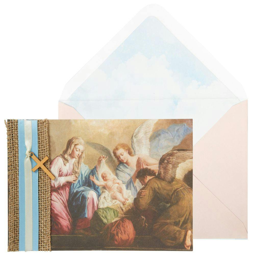 Fine Art Nativity with Angels Christmas Card Main Product Image width=&quot;1000&quot; height=&quot;1000&quot;