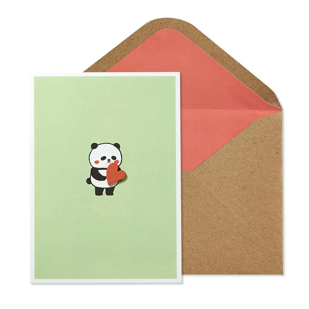 Panda Holding Heart Anniversary Card