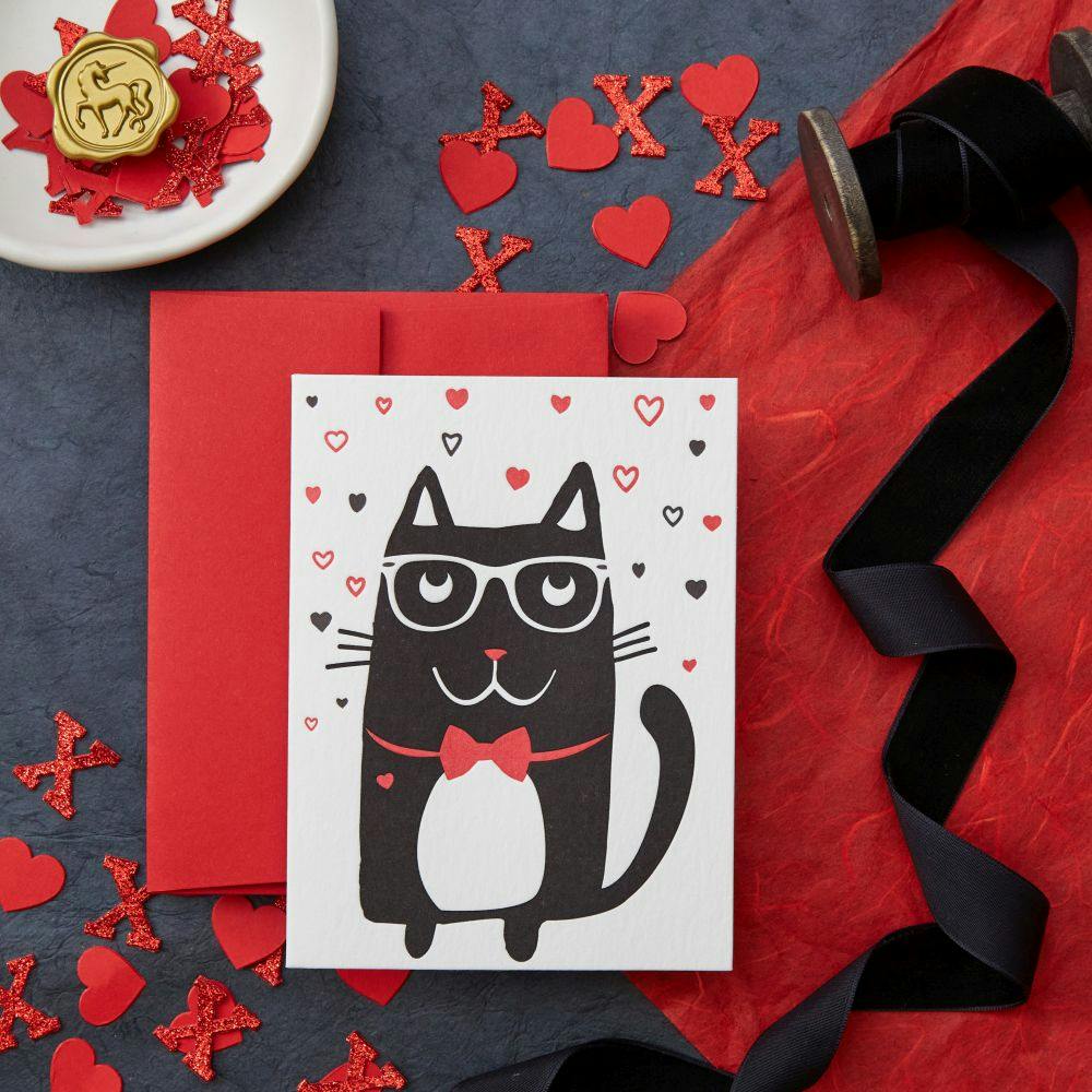 Cat With Glasses Valentine&#39;s Day Card Seventh Alternate Image width=&quot;1000&quot; height=&quot;1000&quot;