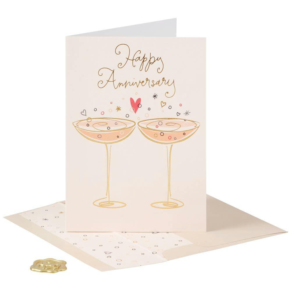 Two Champagne Glasses Anniversary Card Seventh Alternate Image width=&quot;1000&quot; height=&quot;1000&quot;