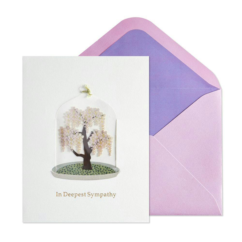 Wisteria Tree in Cloche Sympathy Card Main Product Image width=&quot;1000&quot; height=&quot;1000&quot;