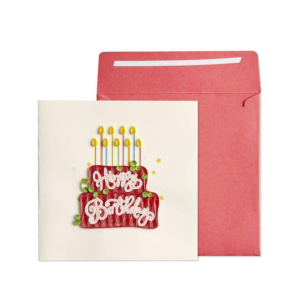 Red Cake Quilling Birthday Card Main Product Image width=&quot;1000&quot; height=&quot;1000&quot;