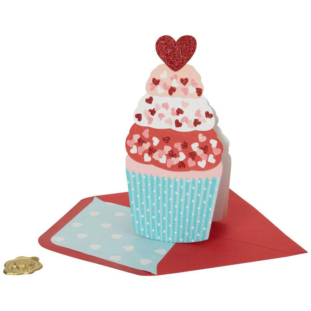 Die Cut Cupcake Valentine&#39;s Day Card Sixth Alternate Image width=&quot;1000&quot; height=&quot;1000&quot;