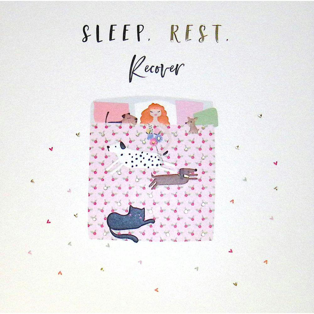 Sleep Rest Recover Woman Get Well Card First Alternate Image width=&quot;1000&quot; height=&quot;1000&quot;