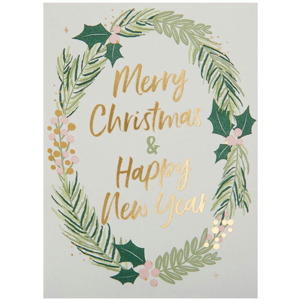 Feature Text In Wreath Christmas Card First Alternate Image width=&quot;1000&quot; height=&quot;1000&quot;