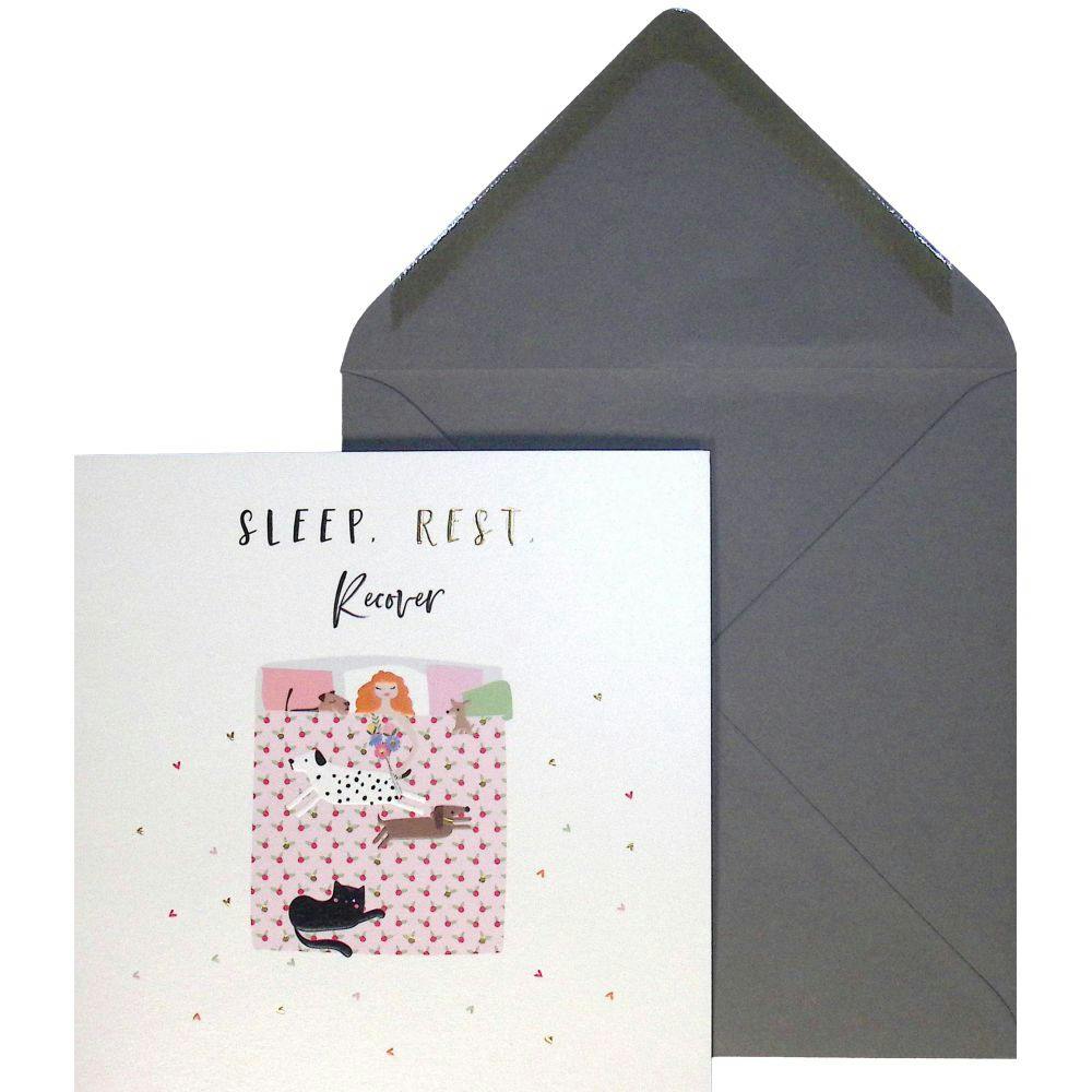 Sleep Rest Recover Woman Get Well Card Main Product Image width=&quot;1000&quot; height=&quot;1000&quot;