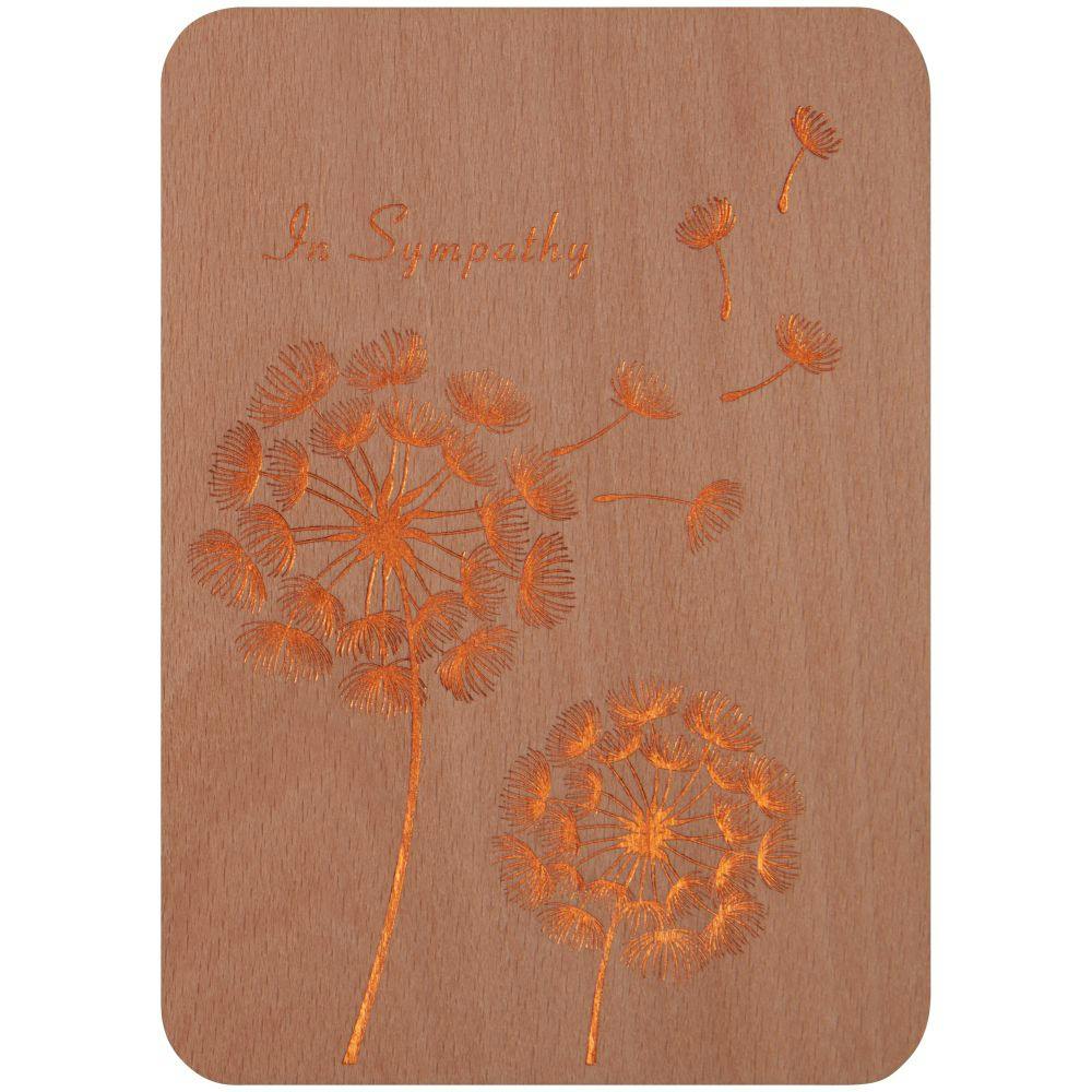 Gold Dandelions on Wood Sympathy Card First Alternate Image width=&quot;1000&quot; height=&quot;1000&quot;