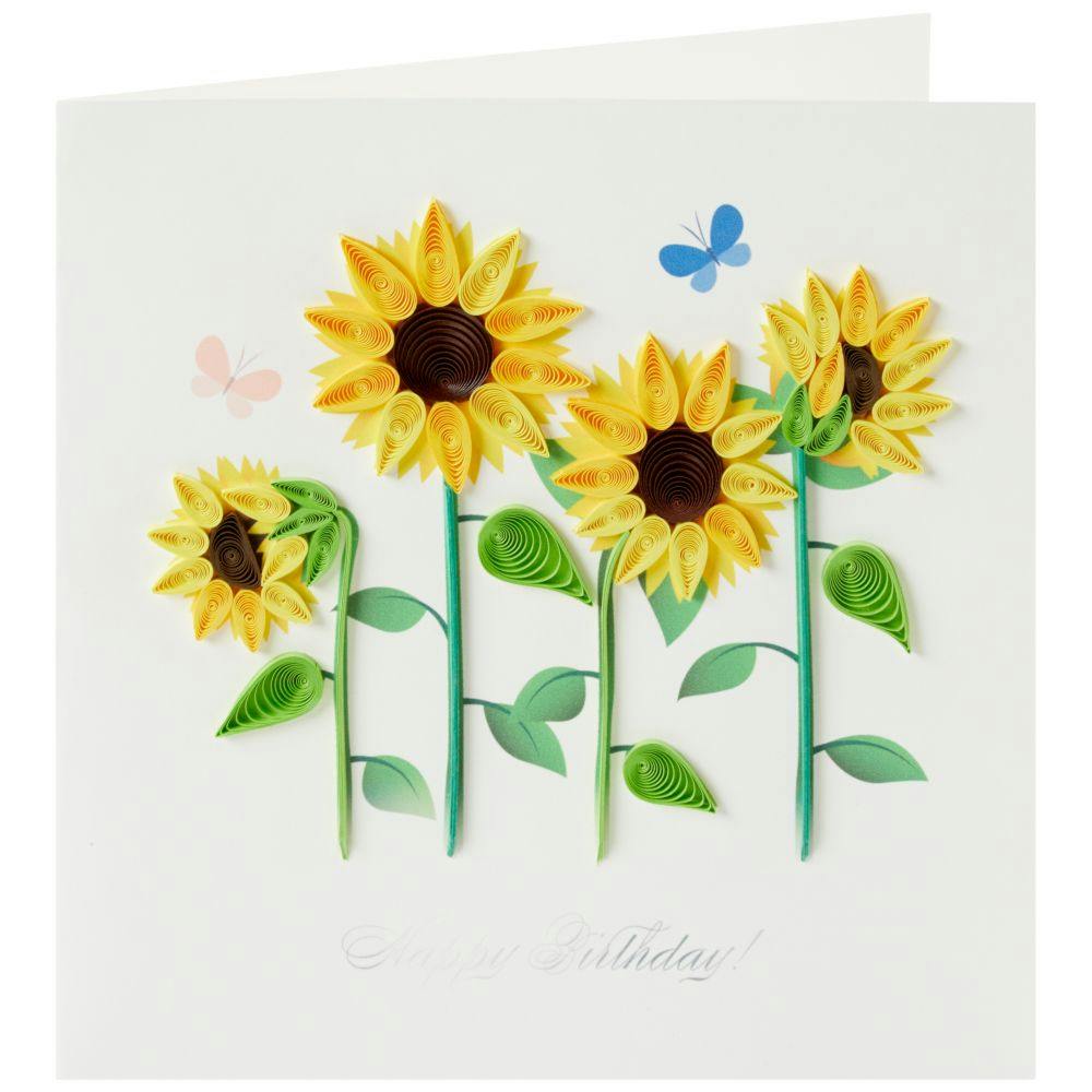 Sunflowers Quilling Birthday Card Fifth Alternate Image width=&quot;1000&quot; height=&quot;1000&quot;
