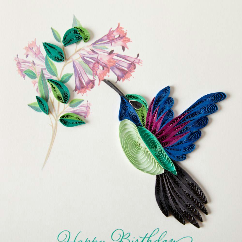 Hummingbird Quilling Birthday Card Fourth Alternate Image width=&quot;1000&quot; height=&quot;1000&quot;