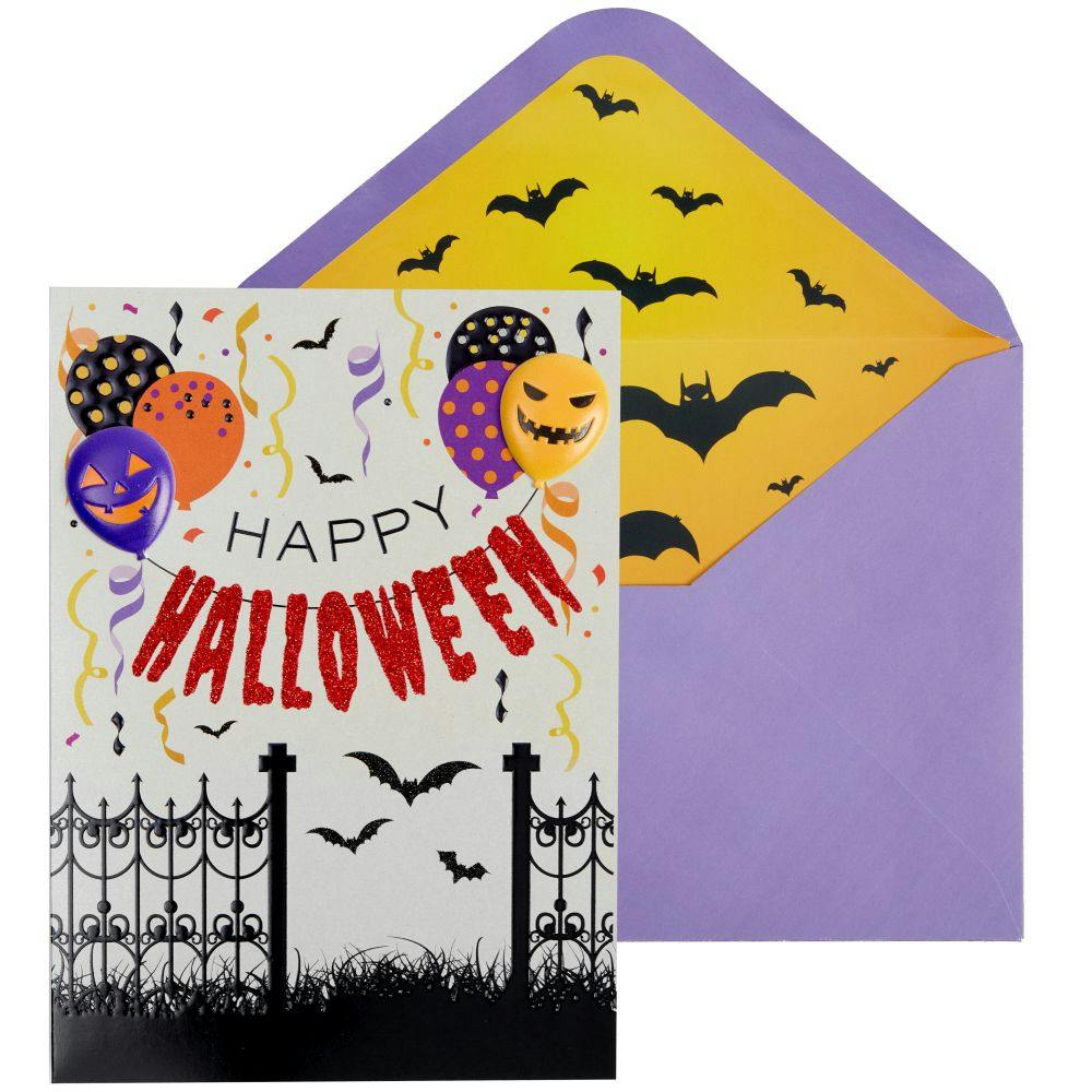 Jack-O-Lantern Balloons Halloween Card Main Product Image width=&quot;1000&quot; height=&quot;1000&quot;