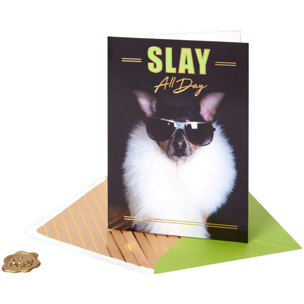 Slay All Day Dog Birthday Card Sixth Alternate Image width=&quot;1000&quot; height=&quot;1000&quot;