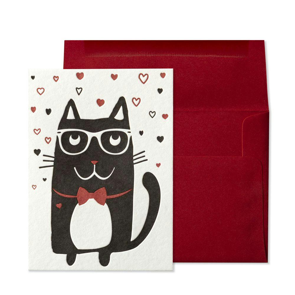 Cat With Glasses Valentine&#39;s Day Card Main Product Image width=&quot;1000&quot; height=&quot;1000&quot;