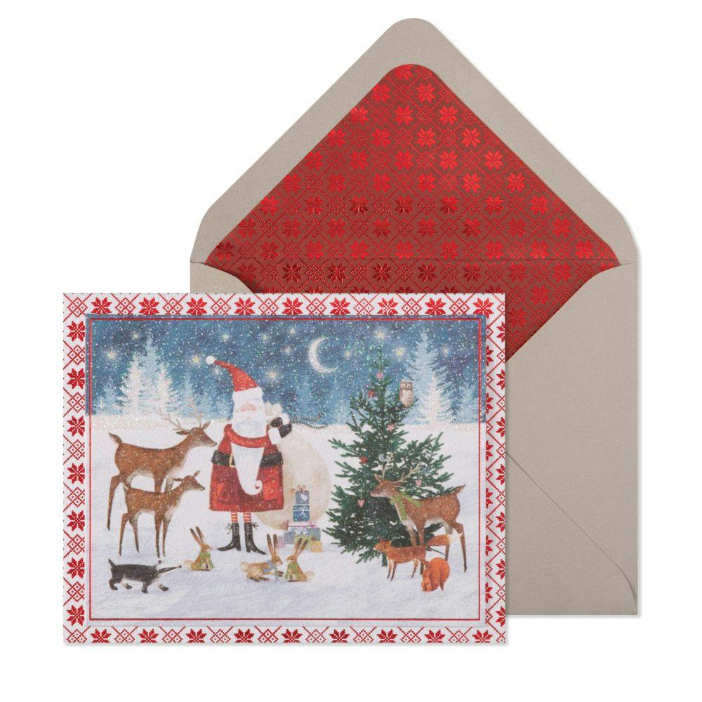 Santa and Woodland Animals 10 Count Boxed Christmas Cards Main Product Image width=&quot;1000&quot; height=&quot;1000&quot;