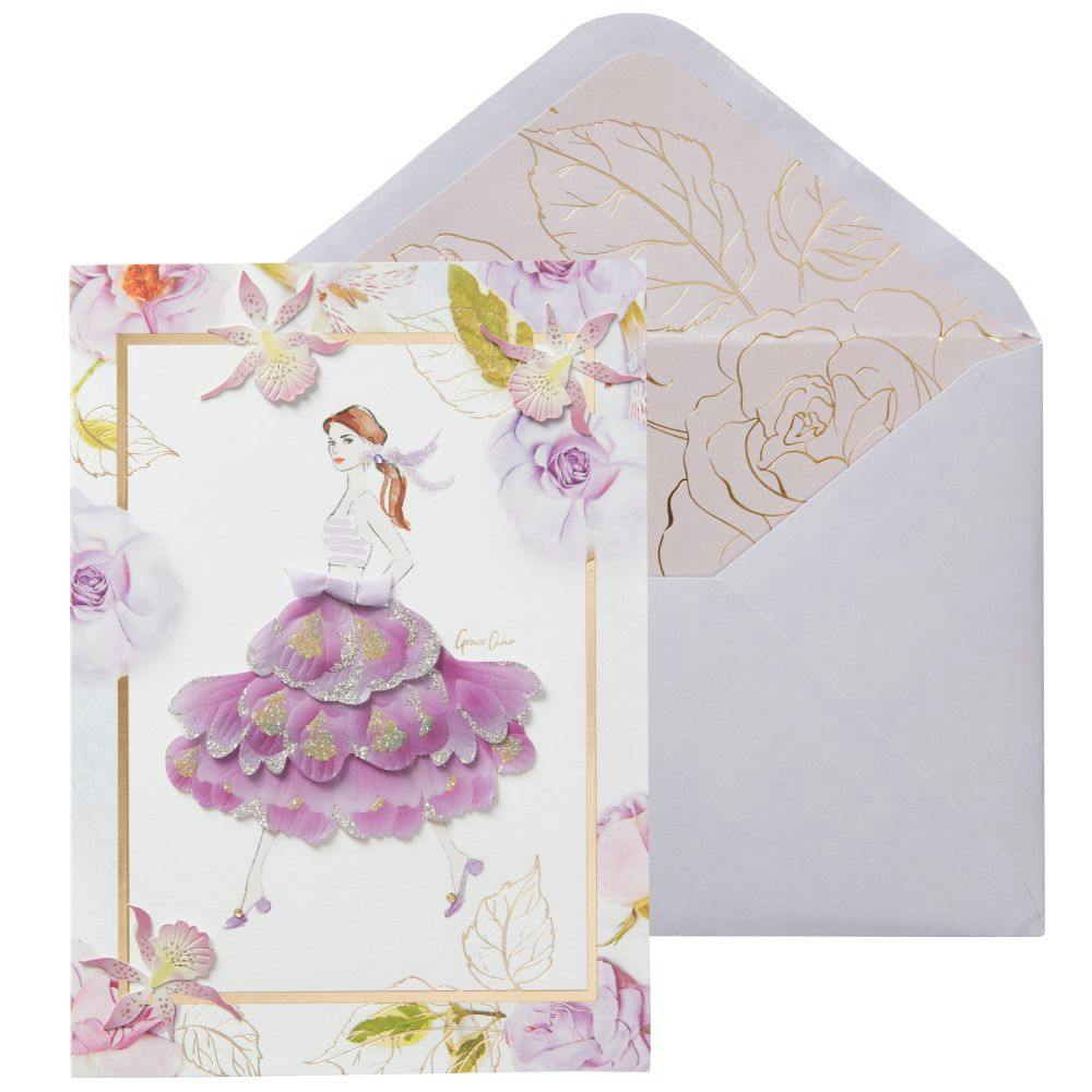 Violet Dress Girl Birthday Card Main Product Image width=&quot;1000&quot; height=&quot;1000&quot;