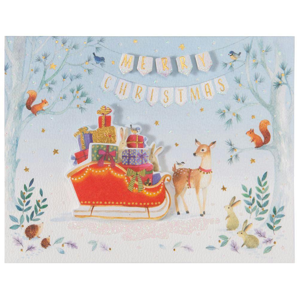 Sleigh Gifts and Deer 10 Count Boxed Christmas Cards First Alternate Image width=&quot;1000&quot; height=&quot;1000&quot;