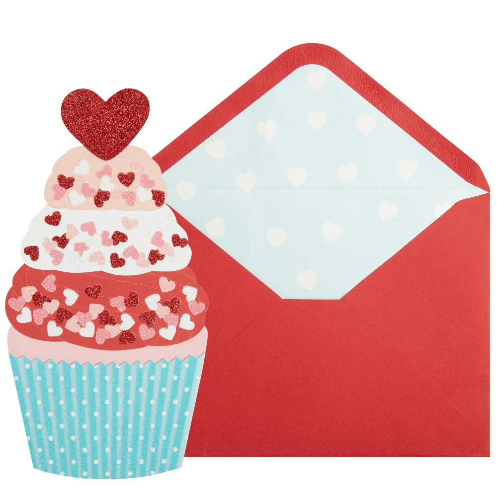Die Cut Cupcake Valentine&#39;s Day Card Main Product Image width=&quot;1000&quot; height=&quot;1000&quot;