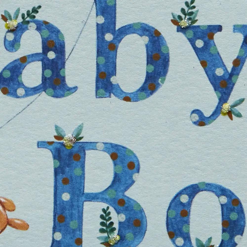 Clothesline Boy New Baby Card close up