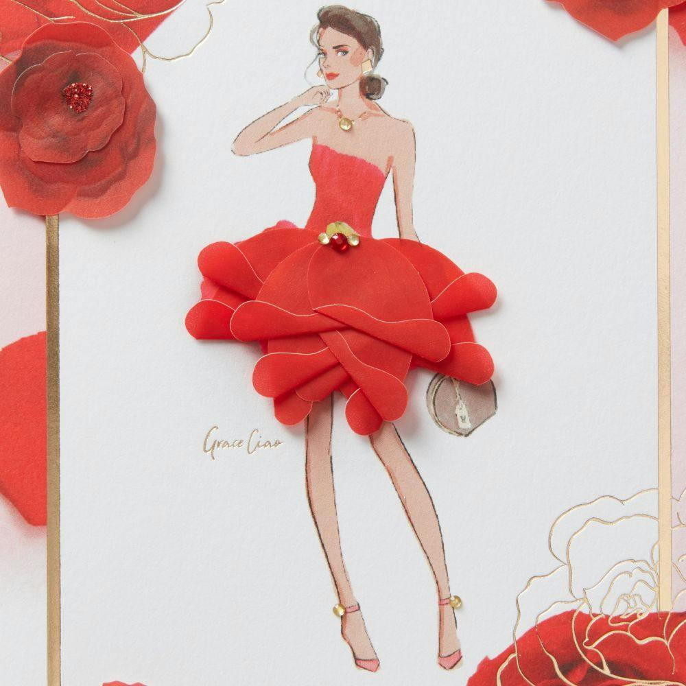 Red Dress Girl Birthday Card Third Alternate Image width=&quot;1000&quot; height=&quot;1000&quot;