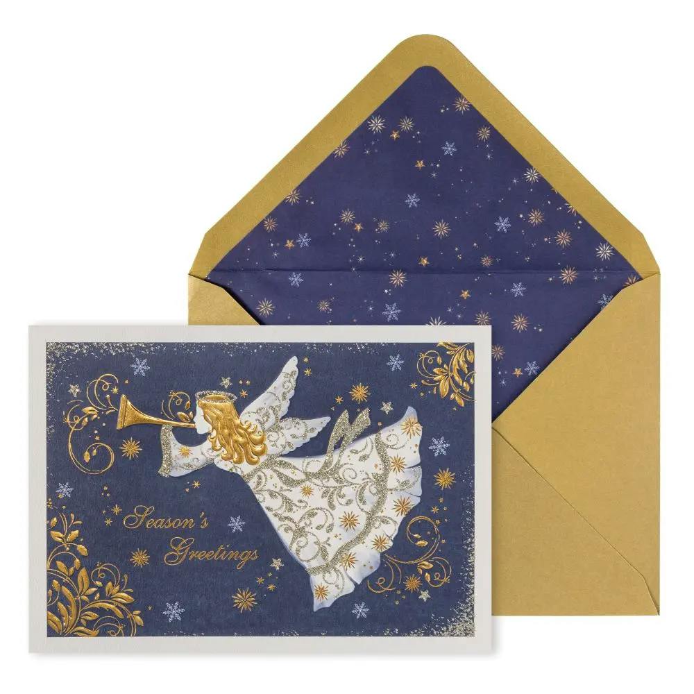 Angel on Dark Blue 8 Count Boxed Christmas Cards