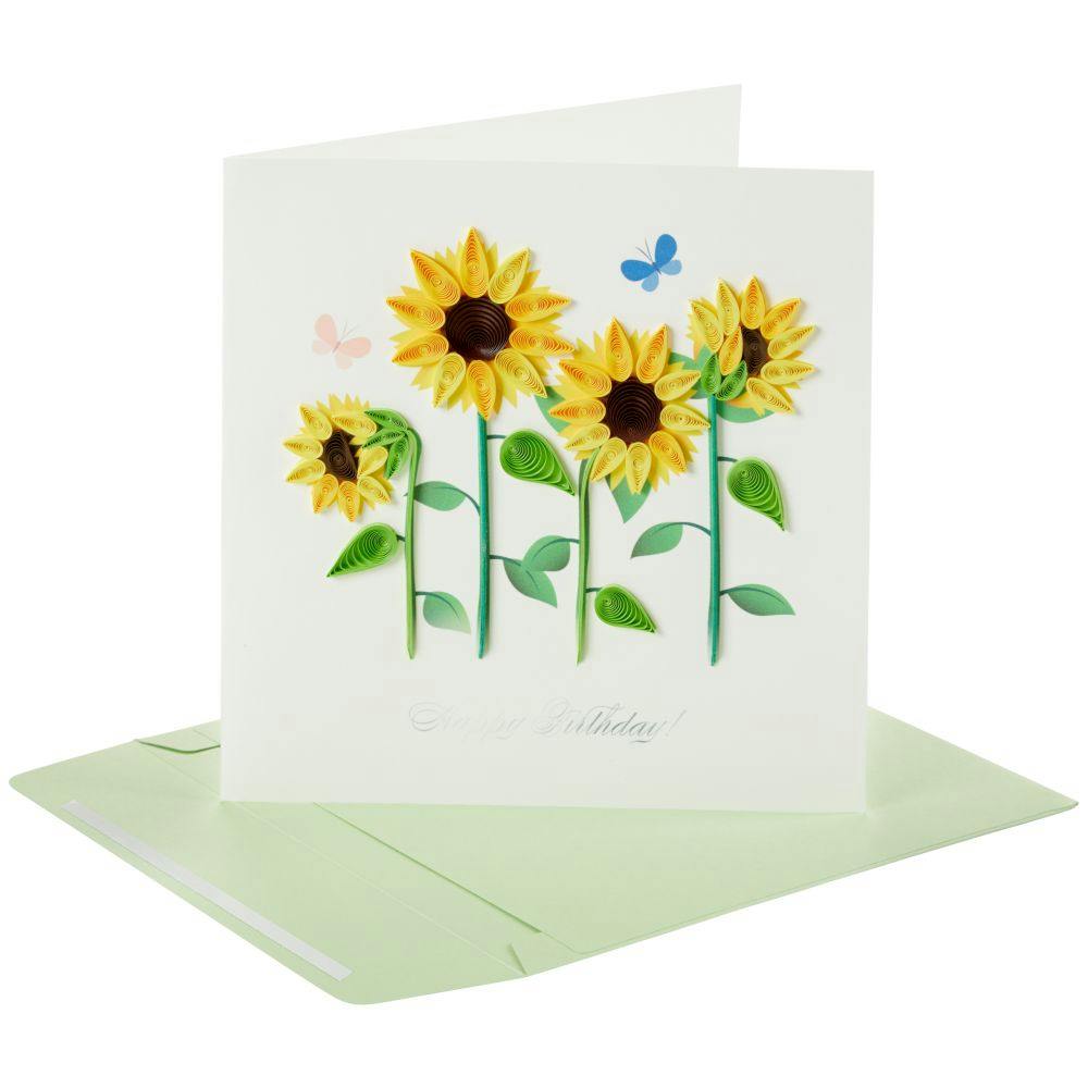 Sunflowers Quilling Birthday Card Seventh Alternate Image width=&quot;1000&quot; height=&quot;1000&quot;