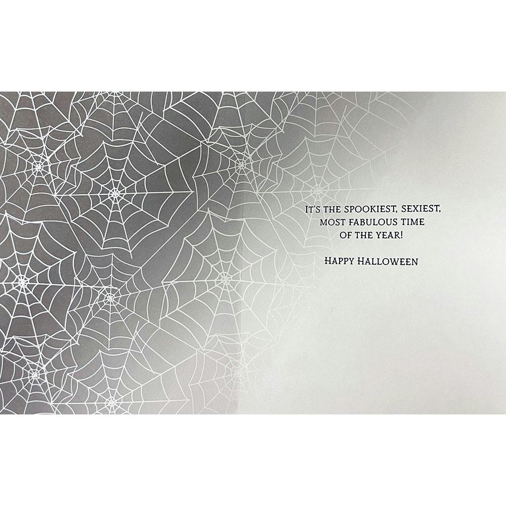 Spider Web Dress Halloween Card Interior