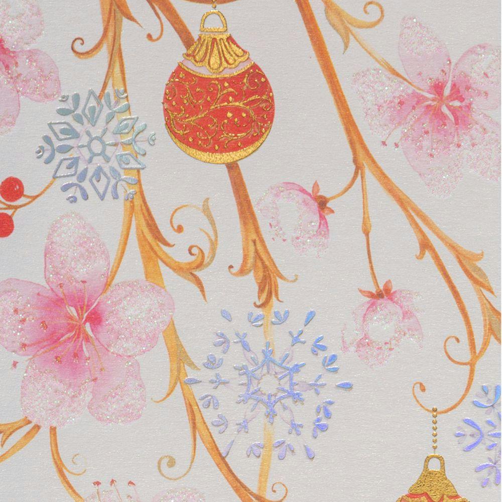 Pink Ornaments with Peace 8 Count Boxed Christmas Cards Fourth Alternate Image width=&quot;1000&quot; height=&quot;1000&quot;