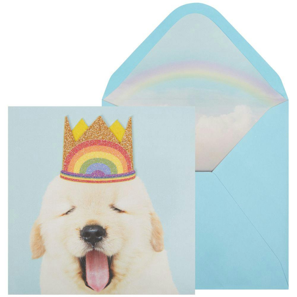 Puppy in Rainbow Crown Birthday Card Main Product Image width=&quot;1000&quot; height=&quot;1000&quot;