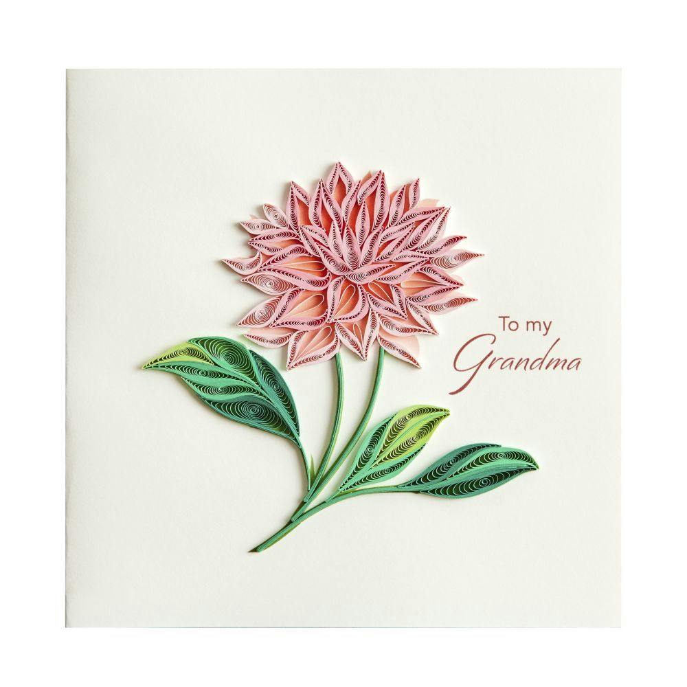 Pink Flower Quilling Grandma Birthday Card First Alternate Image width=&quot;1000&quot; height=&quot;1000&quot;